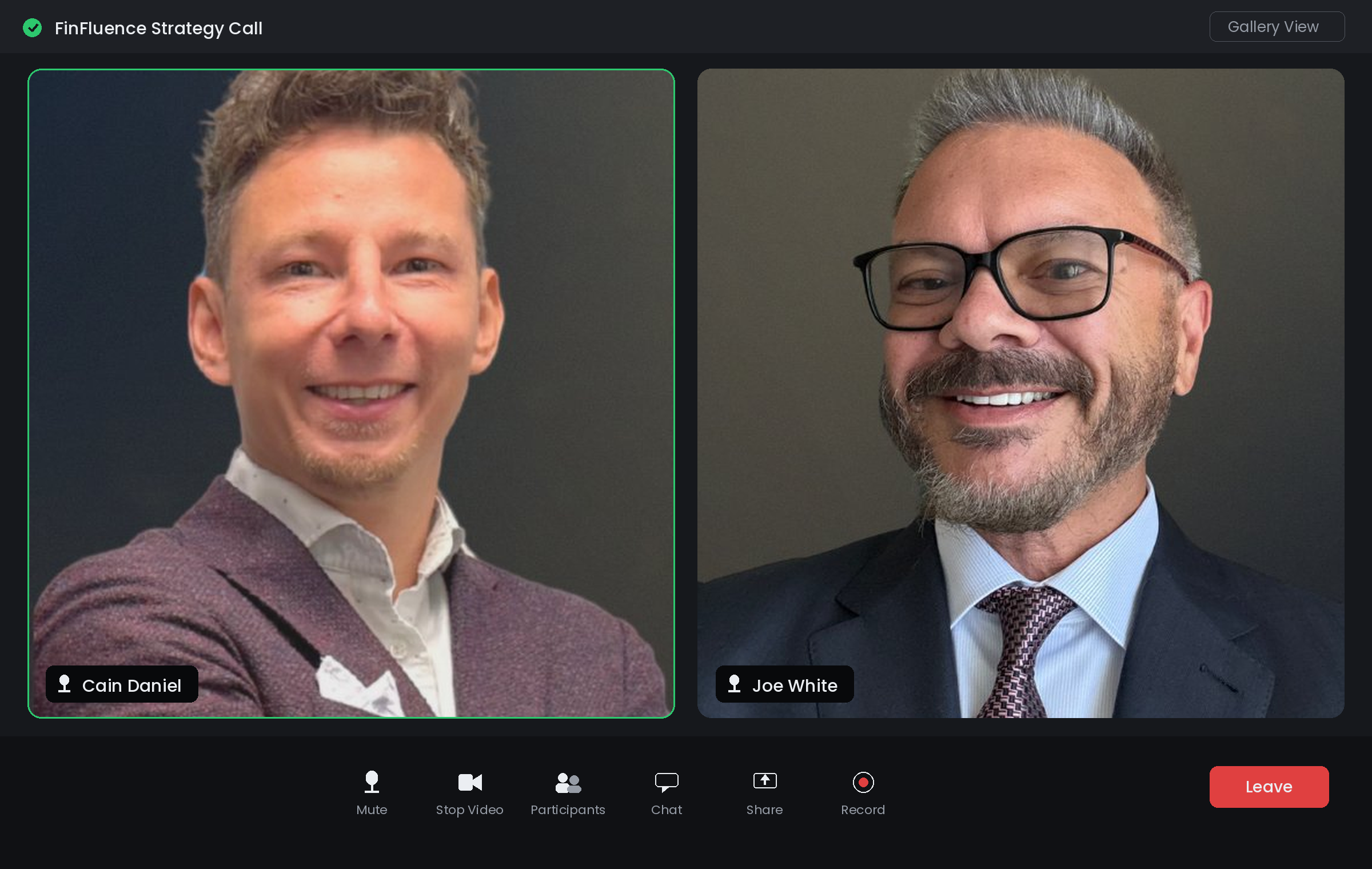 Joe and Cain, the FinFluence founders